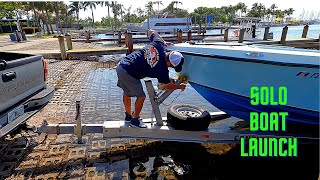 How to Quickly and Safely Launch Your Boat by Yourself  SOLO boattrailer boatlaunch boatramp [upl. by Tallula]