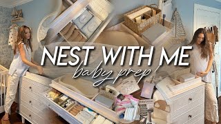 NEST WITH ME FOR BABY  nursery dresser organization baby gear assembly sterilizing amp baby prep [upl. by Dorr]