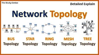 Network Topology  Network topologies  Bus Ring Star Mesh Tree [upl. by Eisak]