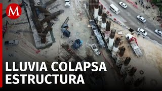 Colapsa estructura del Tren Maya en Chetumal por lluvias intensas [upl. by Tierell]