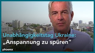 ZDFReporter Henner Hebestreit zum Unabhängigkeitstag in der Ukraine am 240822 [upl. by Notrab]