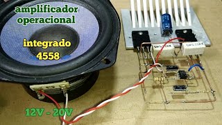 Amplificador De Audio Con El Integrado 4558 [upl. by Turmel842]