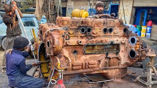 Caterpillar Dozer Old Seized Engine Full Rebuild with Pakistani Techniques [upl. by Ailec]