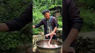 ASMR MUKBANG：XIAOYU MAKES GRILLED CUCUMBER AND PIG INTESTINES [upl. by Ocimad]