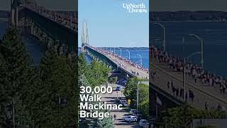 Mackinac Bridge on Labor Day 2024 sees 3000 walkers news michigan lake [upl. by Hadihahs163]