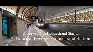 2 Tog ved Nye Holmestrand Stasjon  2 Trains at The New Holmestrand Station [upl. by White]