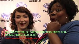 Milana Vayntrub Doreen GreenSquirrel Girl Marvel Rising Iron Heart Wondercon 2019 [upl. by Nossyla809]