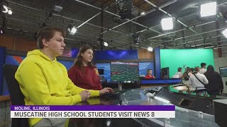 Muscatine High School students tour WQAD studio [upl. by Yrogerg]