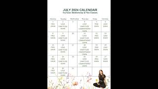 July 2024 Yoga Calendar yoga [upl. by Rawde]