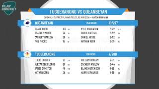 ACT Premier Cricket  Mens 2nd Grade  Round 21  Tuggeranong v Queanbeyan  Day 2 [upl. by Annaet]