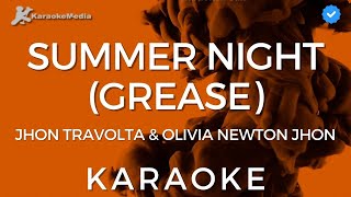 Jhon Travolta Olivia Newton Jhon  Summer night KARAOKEInstrumental with backing vocals Grease [upl. by Avalsorim]