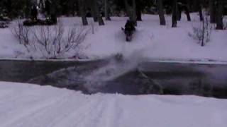 Snowmobile River Crossing [upl. by Leachim757]