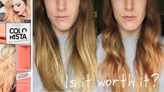 LOreal Colorista Review amp Demo  PEACH HAIR [upl. by Lally]