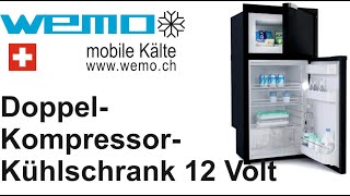 Doppelkompressorkühlschrank WEMO 1502 Kompressor Secop Nano BDN50F mit 2 Kühlmaschienen WCS [upl. by Yendic]