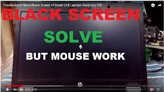 How to repair Black Screen But Mouse point ok All Laptops Desktops OS [upl. by Akerehs]