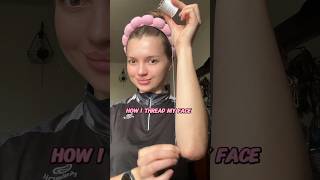 Threading my first time ✨🧵😯skincaretips hairremoval threading shorts [upl. by Beverlie]