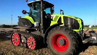 Stoppelbearbeitung 2023 mit Claas Axion 960 TT u Köckerling Vario 570 Mulchgrubber [upl. by Anovad935]