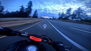 DREAMLIKE SUNSET MOTORCYCLE RIDE  FZ07 4K [upl. by Elad948]