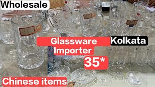 Glassware collection Crockery Household Items Wholesaler in kolkata [upl. by Annaul]