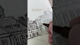 Drawing My Ancestral Town Ink Drawing [upl. by Valentine]