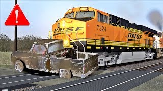 BNSF Train crash a truck 😲😱 [upl. by Rajewski869]