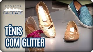 Customização de Tênis com Glitter  Revista da Cidade 15092017 [upl. by Elyrehc]