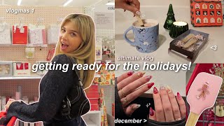 GETTING READY FOR CHRISTMAS vlogmas 1 room decor target shopping holiday aesthetic 2023 [upl. by Ammej416]