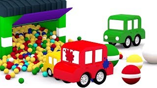 Aprender cores com 4 carros coloridos Coleção de carros de corrida Animação infantil [upl. by Ardehs129]