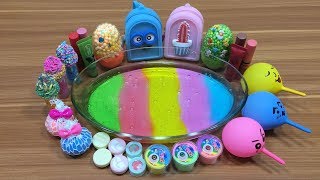 Mixing Random Things into Rainbow Clear Slime  SlimeSmoothie Satisfying Slime Videos [upl. by Ellessig487]