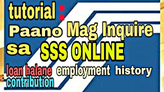 Paano mag inquire sa SSS Online  tutorial to inquire SSS online [upl. by Wolff972]