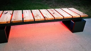 DIY Modern Garden Bench with LED Lights [upl. by Ardnoet]