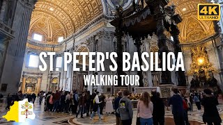 【4K】ST PETERS BASILICA VATICAN CITY WALKING TOUR 4K 2023 [upl. by Nommad]