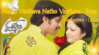 Mass  Natho vasthava Natho vasthava Songs Blackscreen Lyrics nagarjuna jyothika lyrics love [upl. by Anitsenre]