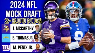 2024 NFL Mock Draft  2Rounds WITH TRADES [upl. by Daggna]