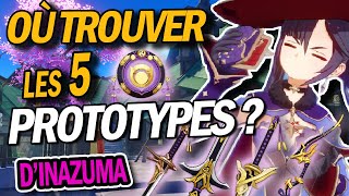 LE GUIDE COMPLET des 5 RECETTES PROTOTYPES dINAZUMA  Où et comment les trouver  Genshin Impact [upl. by Fafa]