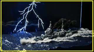 Diorama Making  Battleship Sailing on Stormy Sea HMS Duke of York at the North Cape [upl. by Cristobal]