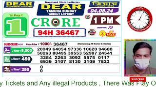 LOTTERY LIVE DEAR NAGALAND STATE LOTTERY SAMBAD DRAW RESULT 04082024 NAGALAND LOTTERY LIVE [upl. by Nailimixam]