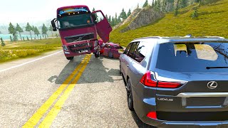 Realistic Cars and Trucks Crash 01 BeamngDrive [upl. by Rorke600]