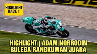 Highlight  Adam Norrodin  Nicolo Bulega Rangkuman JUARA  Race 1 [upl. by Adnohsal314]