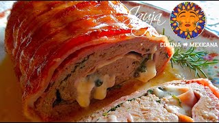 Rollo de Carne Molida con Tocino [upl. by Firooc]