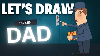 How to draw a dad with present digital paintingeasy [upl. by Adnovay]