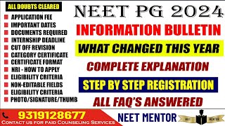 NEET PG 2024 🔥 Application form All Queries 🔥 Step by Step Registration 🔥 What changes in prospectus [upl. by Stouffer]