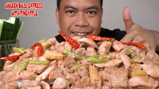 Chicken Bicol Express With Pineapple  Mukbang ASMR [upl. by Deerc]