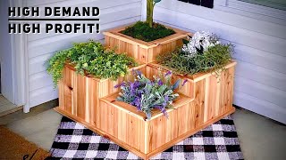 MultiTiered Picket Planter Low Cost High Profit  Make Money Woodworking [upl. by Geoff]