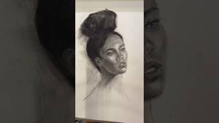 Charcoal portrait drawing process Constructive drawing first and then adding details [upl. by Esereht]