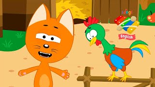 Rooster Song  Kote Kitty Meow Meow  nursery rhymes [upl. by Ellehcim]