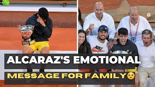 Carlos Alcarazs Heartfelt Tribute to Parents After Fulfilling French Open Dream 🥺 [upl. by Netsrik]