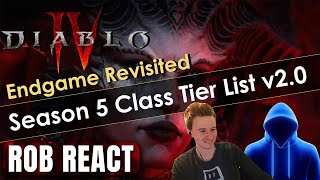 Diablo 4 Season 5 Endgame Tier List Revisited  Rob React [upl. by Holton]