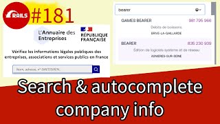 Ruby on Rails 181 Search and Autocomplete French Company Information  Trailer [upl. by Grekin]