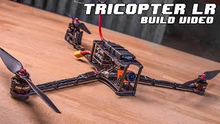 TRICOPTER LR  Long Range FPV 1h Flight time Foldable multirotor  Build Video [upl. by Wylma]